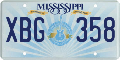 MS license plate XBG358