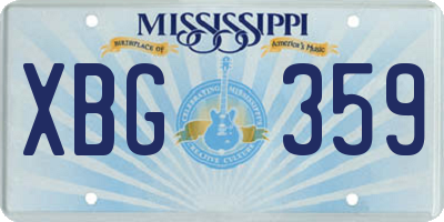 MS license plate XBG359