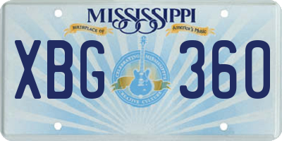 MS license plate XBG360