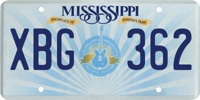 MS license plate XBG362