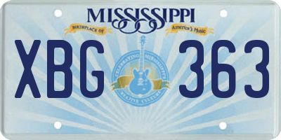 MS license plate XBG363