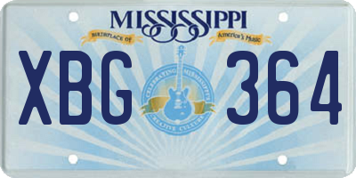 MS license plate XBG364
