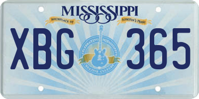 MS license plate XBG365