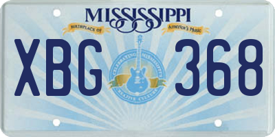 MS license plate XBG368