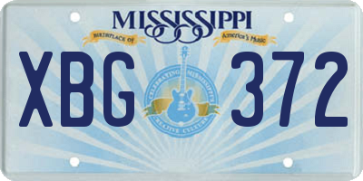 MS license plate XBG372