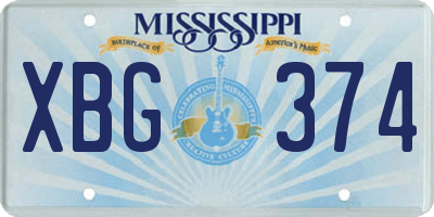 MS license plate XBG374