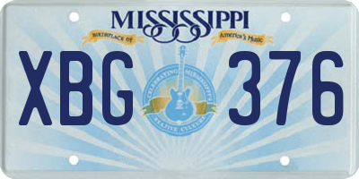 MS license plate XBG376