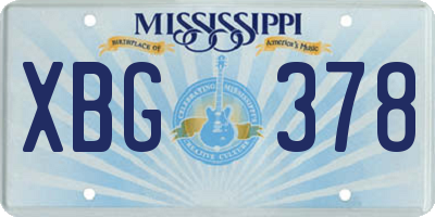 MS license plate XBG378