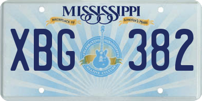 MS license plate XBG382