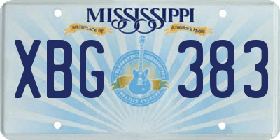 MS license plate XBG383