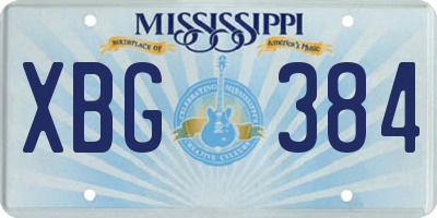 MS license plate XBG384