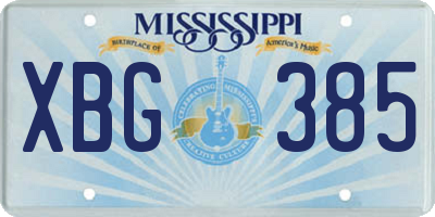 MS license plate XBG385