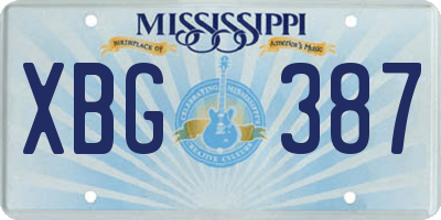 MS license plate XBG387