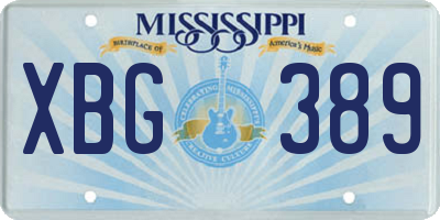 MS license plate XBG389