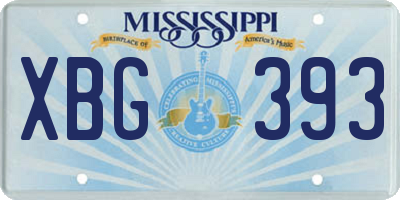MS license plate XBG393