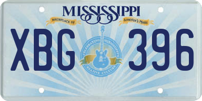 MS license plate XBG396
