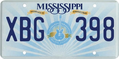 MS license plate XBG398