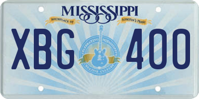 MS license plate XBG400