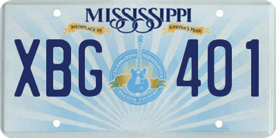 MS license plate XBG401