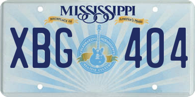 MS license plate XBG404