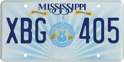 MS license plate XBG405