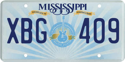 MS license plate XBG409
