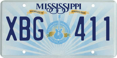 MS license plate XBG411