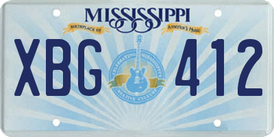 MS license plate XBG412