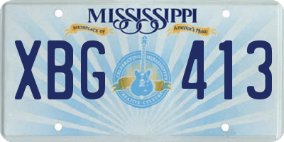MS license plate XBG413