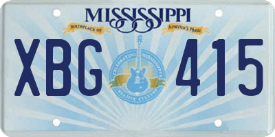 MS license plate XBG415