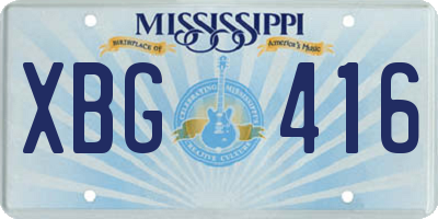 MS license plate XBG416