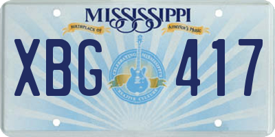 MS license plate XBG417