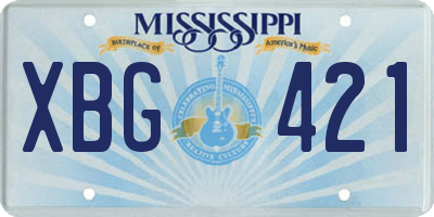 MS license plate XBG421