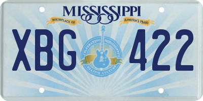 MS license plate XBG422