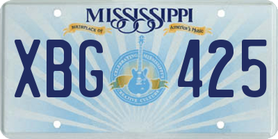 MS license plate XBG425