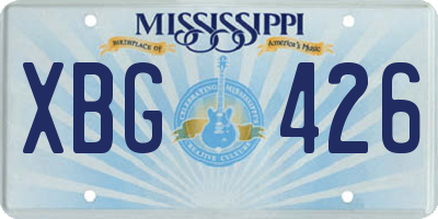 MS license plate XBG426