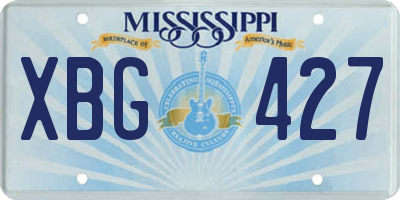 MS license plate XBG427