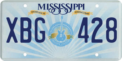 MS license plate XBG428