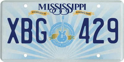 MS license plate XBG429