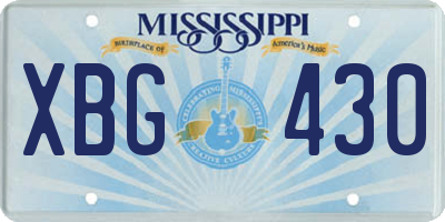 MS license plate XBG430