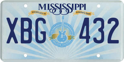 MS license plate XBG432