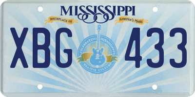 MS license plate XBG433