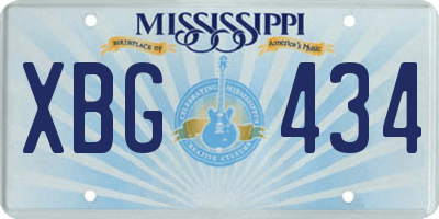 MS license plate XBG434