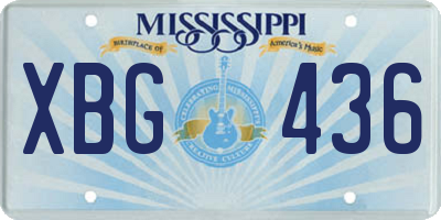 MS license plate XBG436