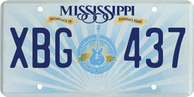 MS license plate XBG437
