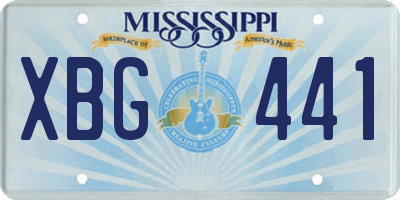 MS license plate XBG441