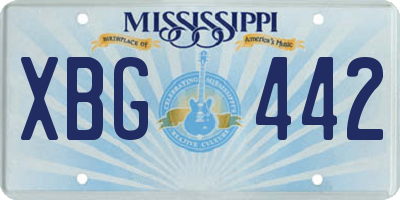 MS license plate XBG442