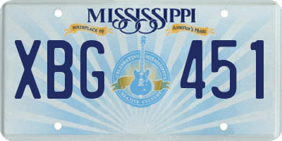MS license plate XBG451