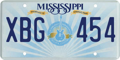 MS license plate XBG454