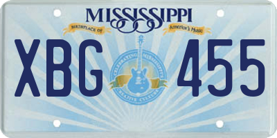 MS license plate XBG455